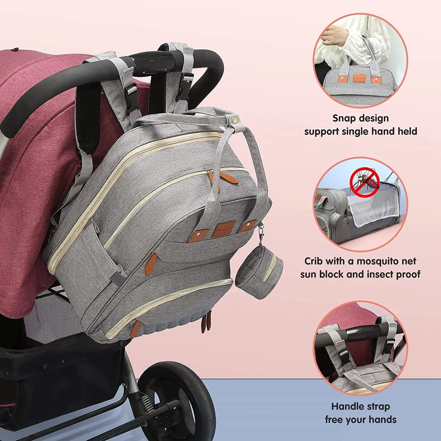 3-in-1 Diaper Bag Backpack: Foldable Baby Bed, Waterproof, USB Charge - Your Precious Package