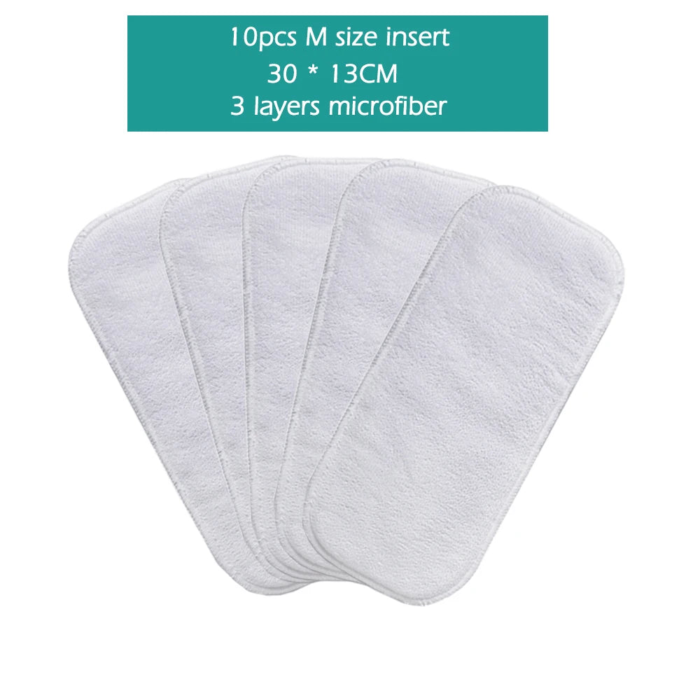 10 Pieces Reusable Diaper Inserts (Bamboo Cotton Charcoal Microfiber) - Your Precious Package