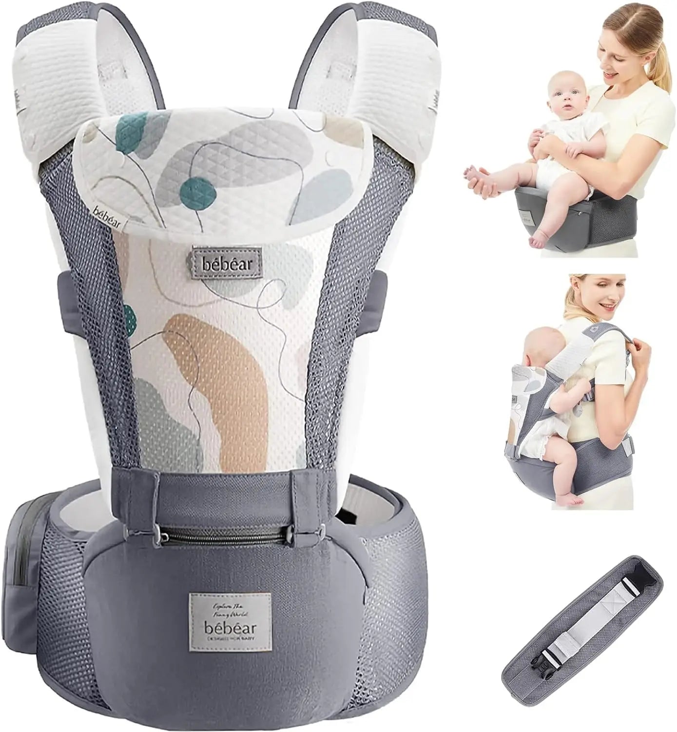 Baby Carrier: Front/Back, Hip Seat, Hood, Teething Pads - Your Precious Package