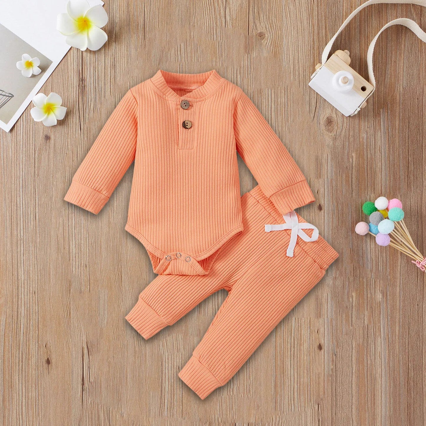 Long Sleeve Knitted Cotton Romper and Pants - Your Precious Package