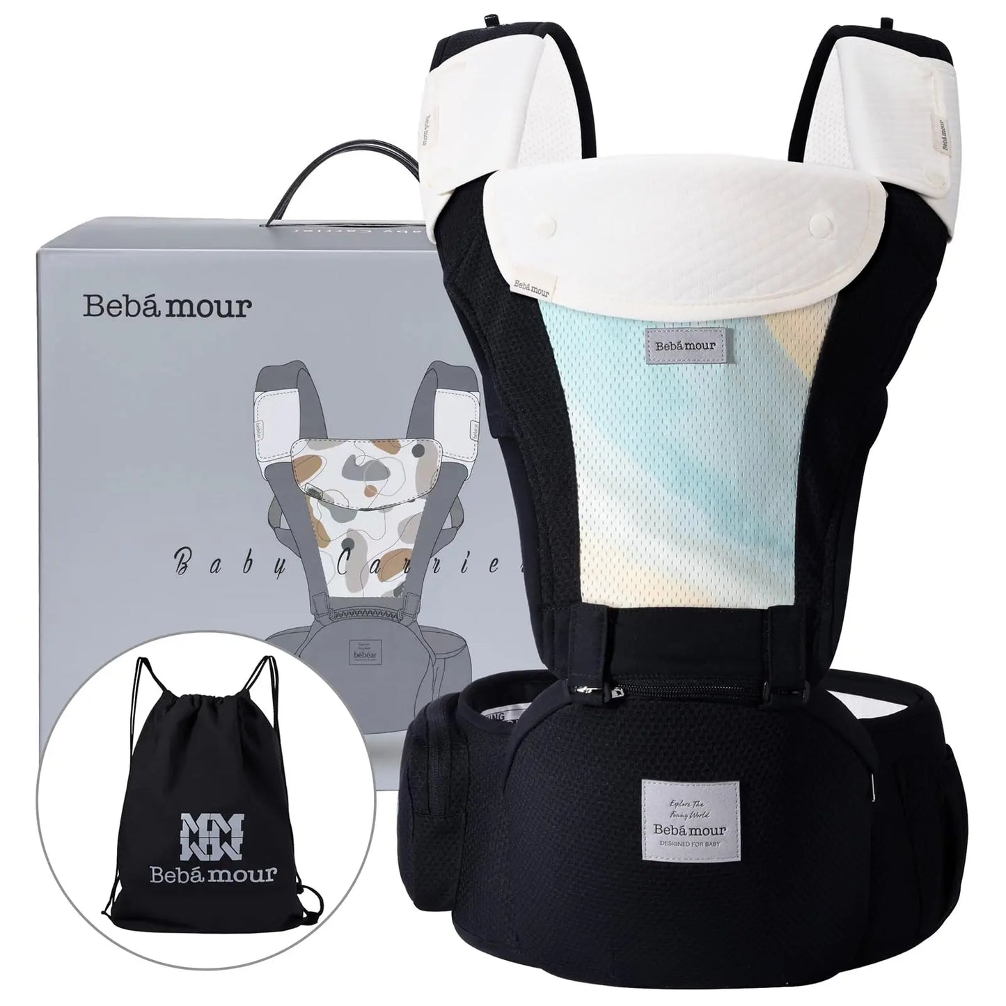 Baby Carrier: Front/Back, Hip Seat, Hood, Teething Pads - Your Precious Package