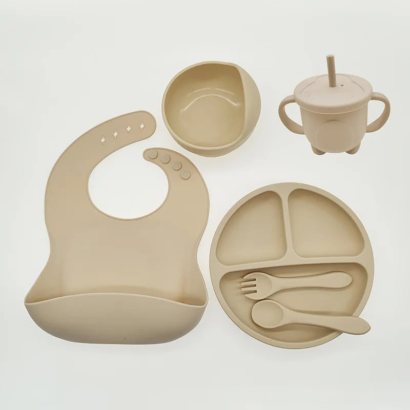 Baby silicone tableware set with 6 pieces, BPA-free. - Your Precious Package