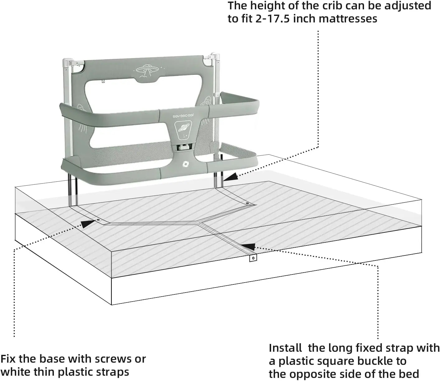 3 In 1 Baby Crib Adaptable To Bed - Your Precious Package