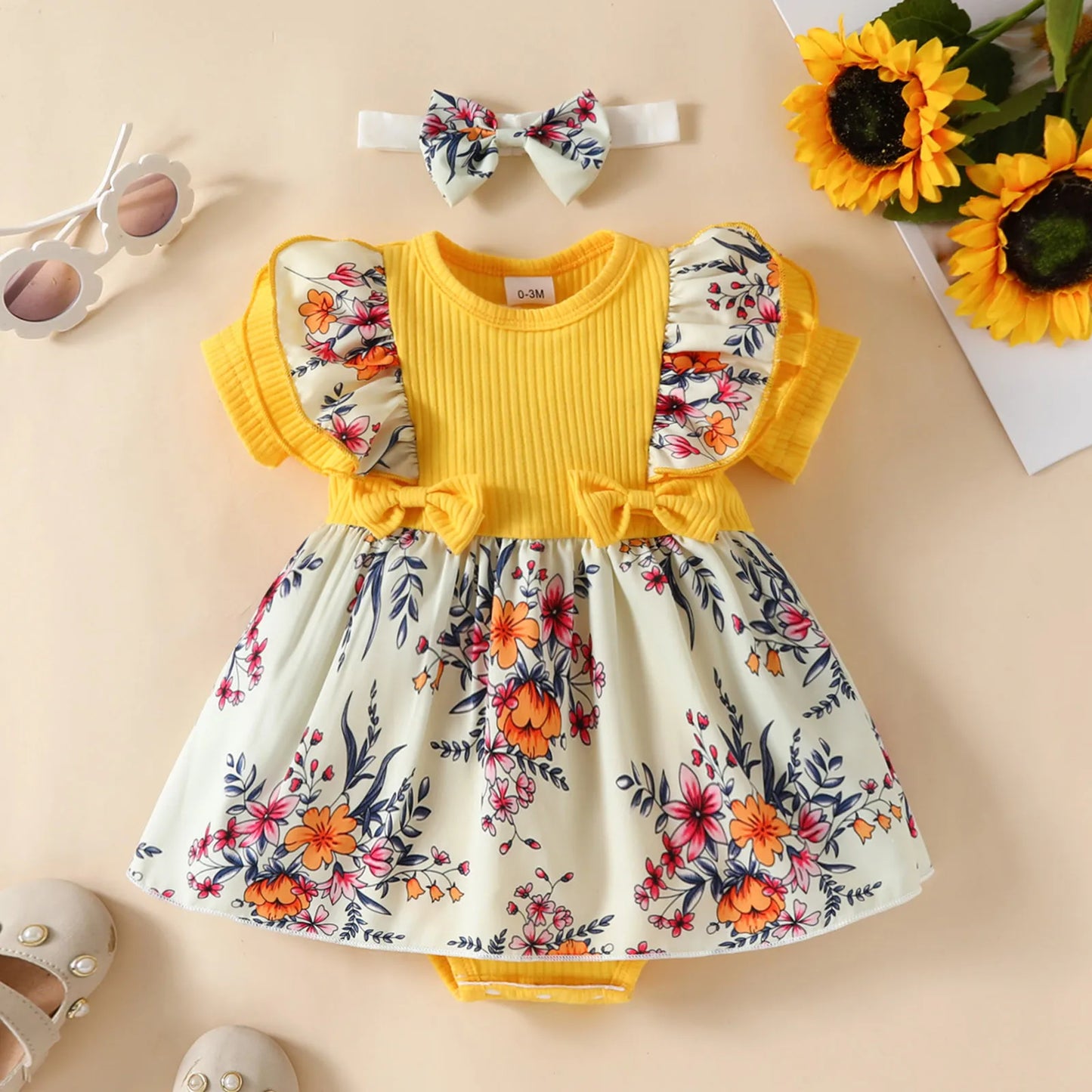 Princess Floral Romper Set for Infant Girls - Your Precious Package