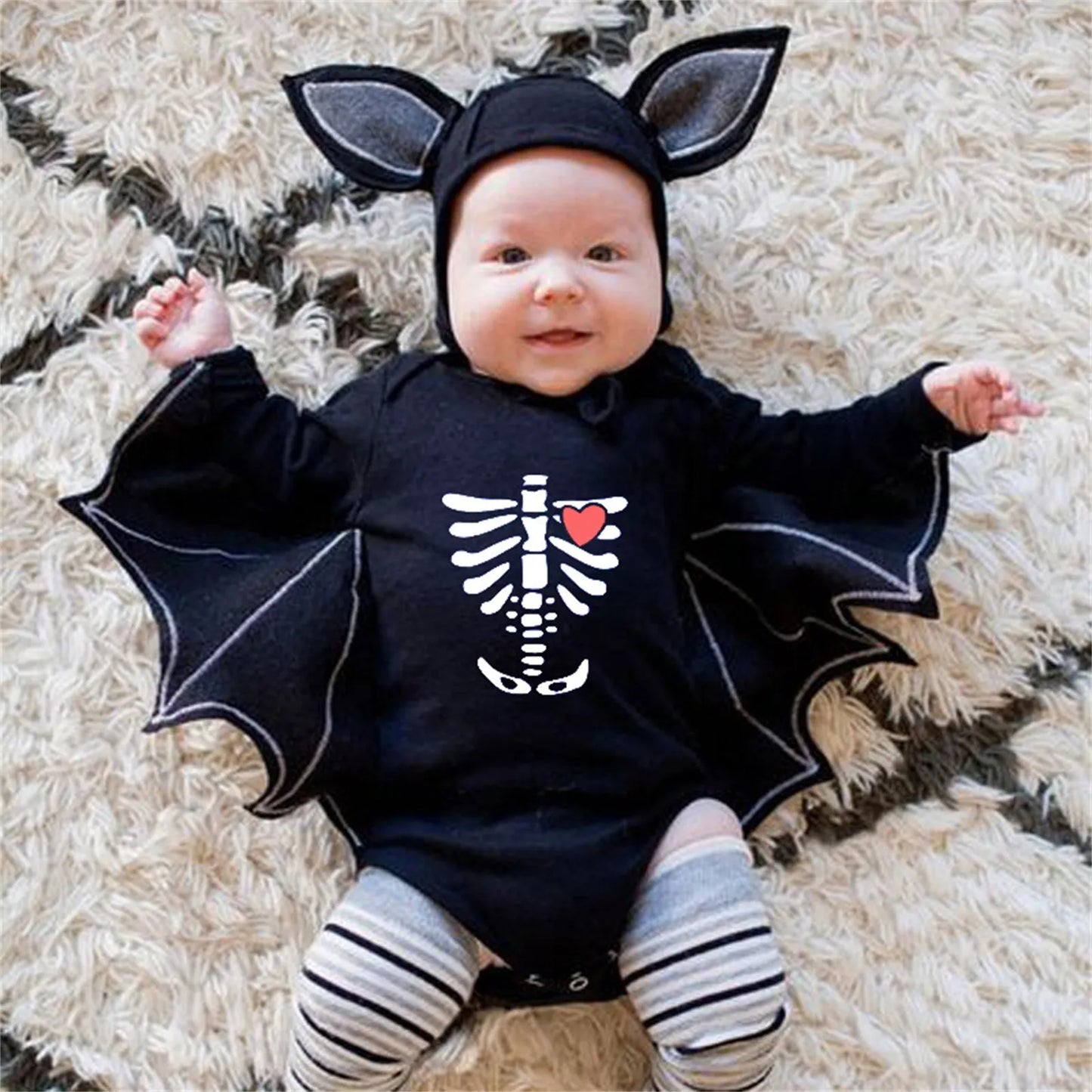 Adorable Baby Bat Bodysuit and Hat for Halloween Fun! - Your Precious Package