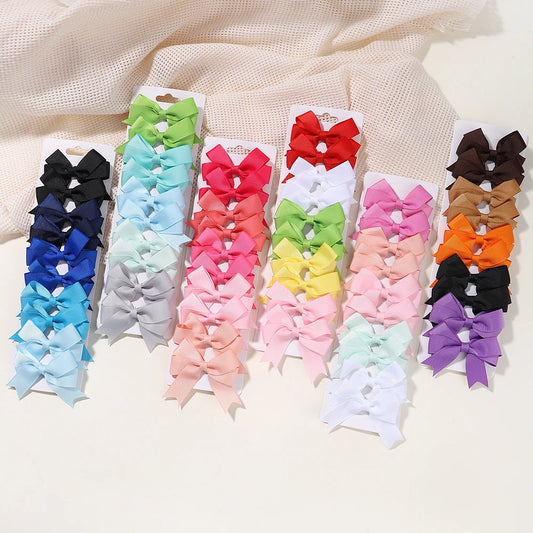10 Piece Set Cute Ribbon Bowknot Hair Clips