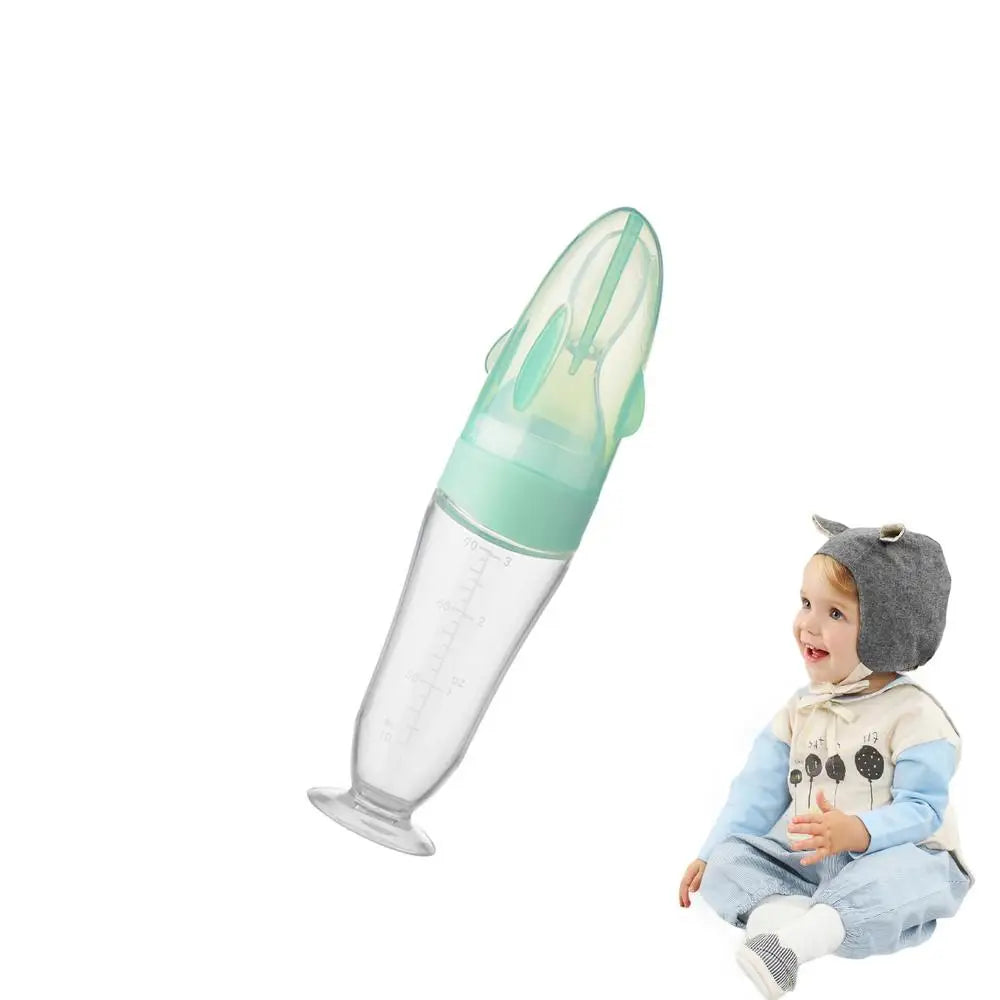 Silicone Squeeze Bottle Spoon Baby Feeder with Suction Cups - Your Precious Package