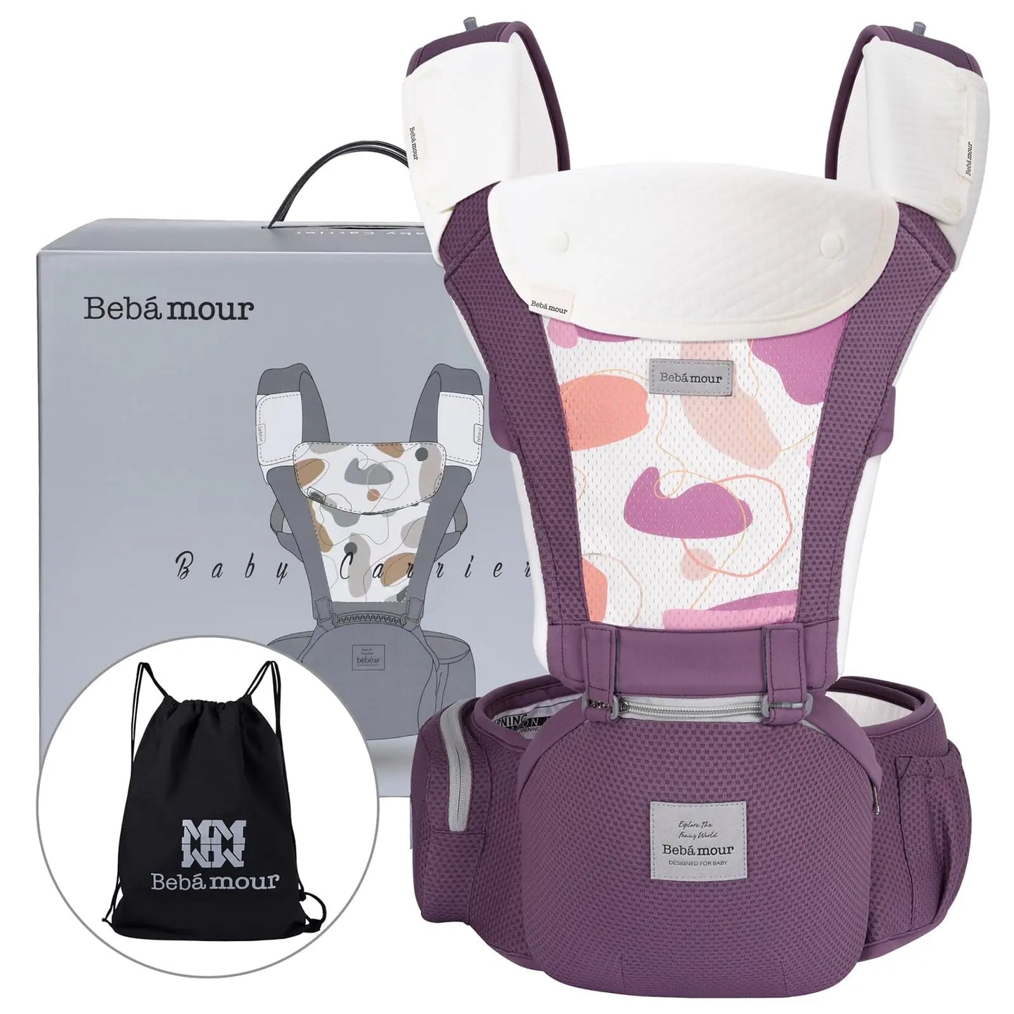 Baby Carrier: Front/Back, Hip Seat, Hood, Teething Pads - Your Precious Package