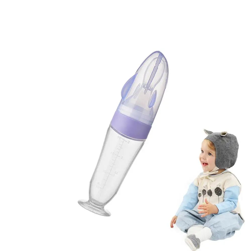 Silicone Squeeze Bottle Spoon Baby Feeder with Suction Cups - Your Precious Package