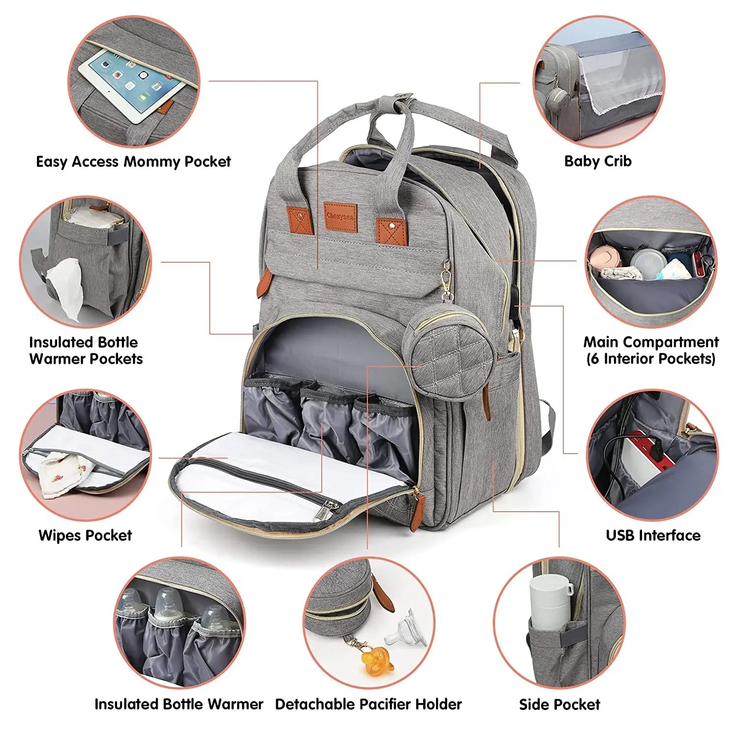 3-in-1 Diaper Bag Backpack: Foldable Baby Bed, Waterproof, USB Charge - Your Precious Package